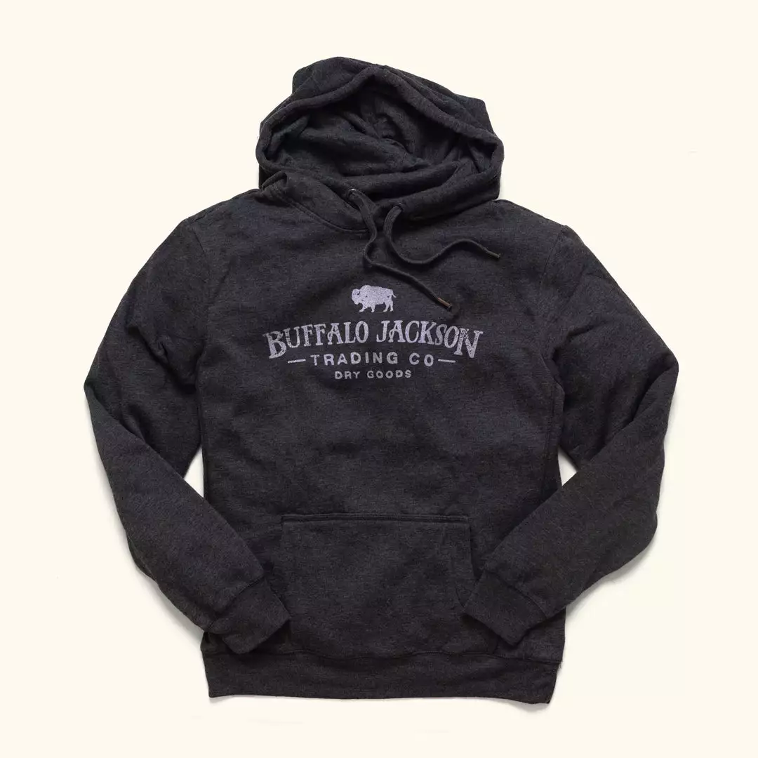 Buffalo Jackson Trading Co. Hooded Sweatshirt | Heather Onyx Apparel 3 Buffalo Jackson Trading Co. Hooded Sweatshirt | Heather Onyx Apparel