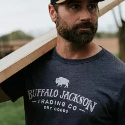 Buffalo Jackson Trading Co. Apparel Graphic Logo Tee | Heather Navy