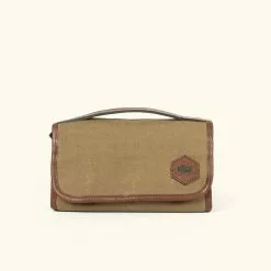 Buffalo Jackson Trading Co. Dakota Reserve Waxed Canvas Hanging Toiletry | Field Khaki New