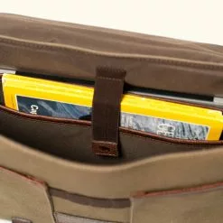 Buffalo Jackson Trading Co. Dakota Reserve Waxed Canvas Leather Messenger Bag | Field Khaki