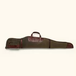 Buffalo Jackson Trading Co. Dakota Waxed Canvas Rifle Case | Green W/ Dark Briar Leather New