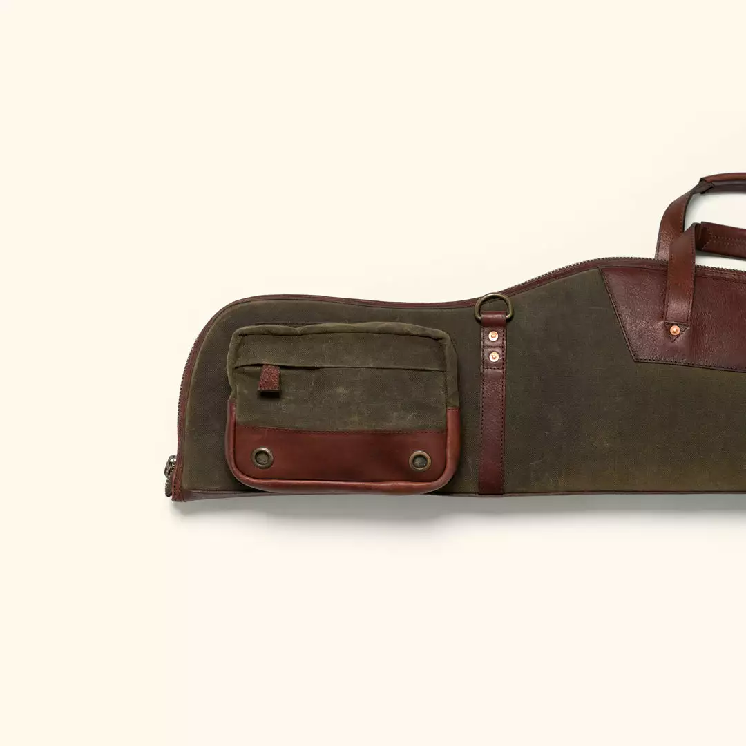 Buffalo Jackson Trading Co. Dakota Waxed Canvas Rifle Case | Green W/ Dark Briar Leather New 6 Buffalo Jackson Trading Co. Dakota Waxed Canvas Rifle Case | Green W/ Dark Briar Leather New