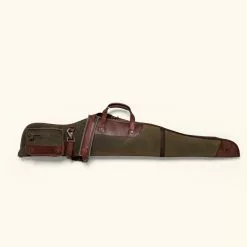 Buffalo Jackson Trading Co. Dakota Waxed Canvas Rifle Case | Green W/ Dark Briar Leather New