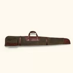 Buffalo Jackson Trading Co. Dakota Waxed Canvas Shotgun Case | Green W/ Dark Briar Leather