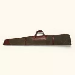 Buffalo Jackson Trading Co. Dakota Waxed Canvas Shotgun Case | Green W/ Dark Briar Leather