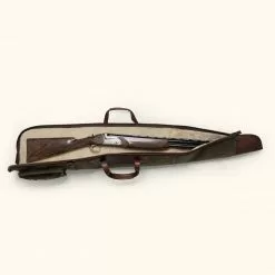 Buffalo Jackson Trading Co. Dakota Waxed Canvas Shotgun Case | Green W/ Dark Briar Leather