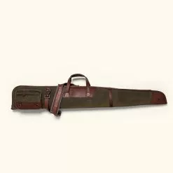 Buffalo Jackson Trading Co. Dakota Waxed Canvas Shotgun Case | Green W/ Dark Briar Leather