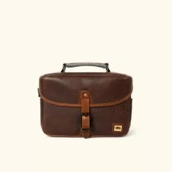 Buffalo Jackson Trading Co. Dakota Leather Camera Bag | Dark Hazelnut W/ Chestnut Brown