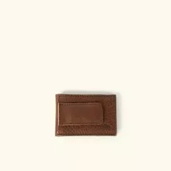 Buffalo Jackson Elegant Store 25 Buffalo Jackson Trading Co. Dakota Leather Magnetic Money Clip Bifold Wallet | Chestnut Brown