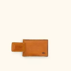 Buffalo Jackson Trading Co. Dakota Leather Magnetic Money Clip Bifold Wallet | Saddle Tan