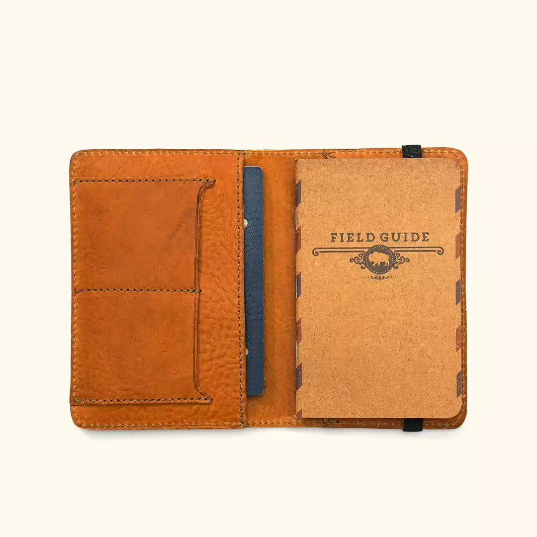 Buffalo Jackson Trading Co. Dakota Leather Passport Wallet & Field Notes Cover | Saddle Tan