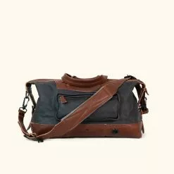 Buffalo Jackson Trading Co. Dakota Waxed Canvas Weekend Bag | Navy Charcoal W/ Chestnut Brown Leather Leather Duffle Bags 16 Buffalo Jackson Trading Co. Dakota Waxed Canvas Weekend Bag | Navy Charcoal W/ Chestnut Brown Leather Leather Duffle Bags