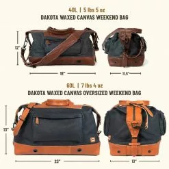 Buffalo Jackson Trading Co. Dakota Waxed Canvas Weekend Bag | Navy Charcoal W/ Chestnut Brown Leather Leather Duffle Bags 19 Buffalo Jackson Trading Co. Dakota Waxed Canvas Weekend Bag | Navy Charcoal W/ Chestnut Brown Leather Leather Duffle Bags