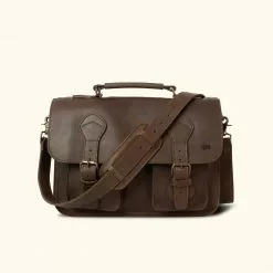 Buffalo Jackson Trading Co. Denver Leather Briefcase | Dark Briar