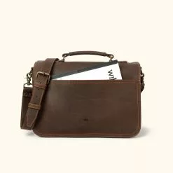 Buffalo Jackson Trading Co. Outlet Denver Leather Briefcase | Limited Edition - Dark Briar W/ Orange Stitching 13 Buffalo Jackson Trading Co. Outlet Denver Leather Briefcase | Limited Edition - Dark Briar W/ Orange Stitching