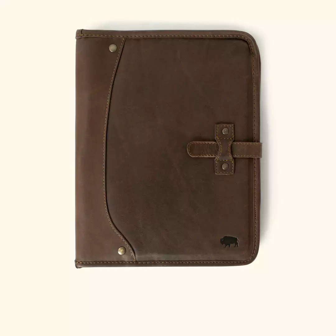 Buffalo Jackson Trading Co. Denver Leather Travel Padfolio | Dark Briar 3 Buffalo Jackson Trading Co. Denver Leather Travel Padfolio | Dark Briar