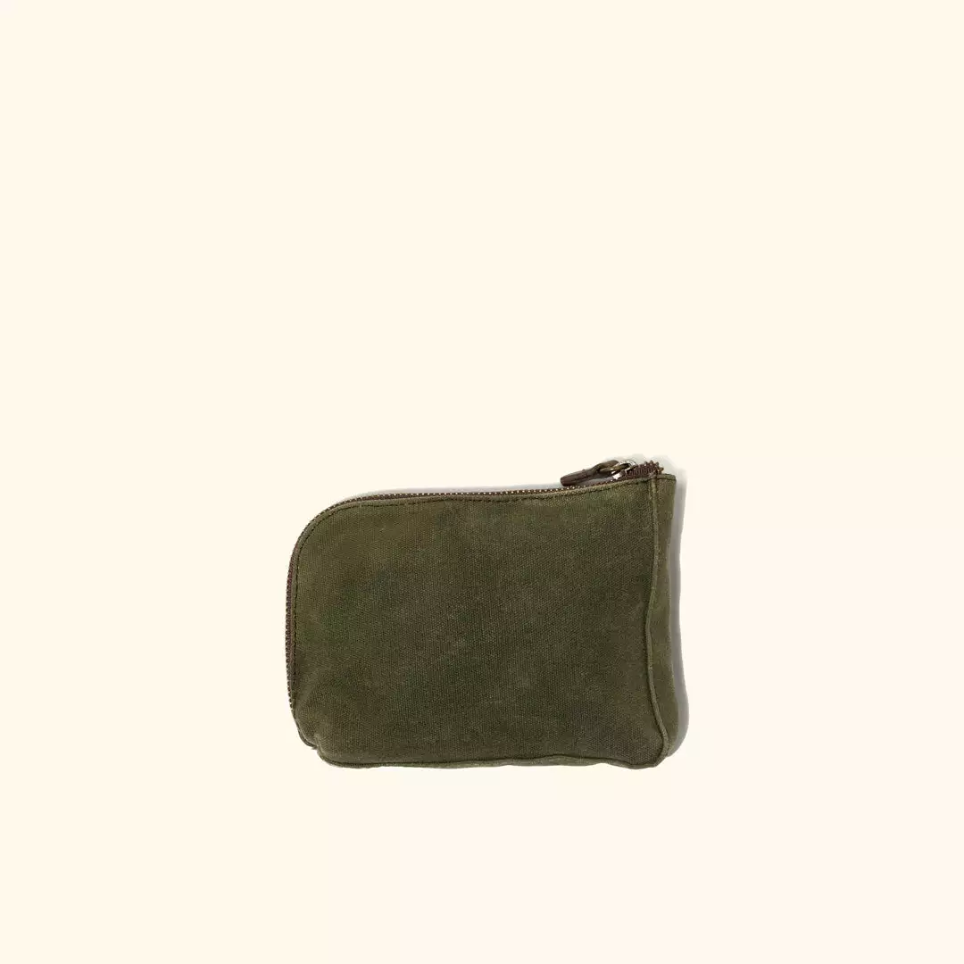 Buffalo Jackson Trading Co. Tech & Organization Denver Waxed Canvas Zipper Gear Pouch - Small | Green 4 Buffalo Jackson Trading Co. Tech & Organization Denver Waxed Canvas Zipper Gear Pouch - Small | Green