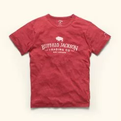 Buffalo Jackson Trading Co. Graphic Logo Tee | Heather Maroon