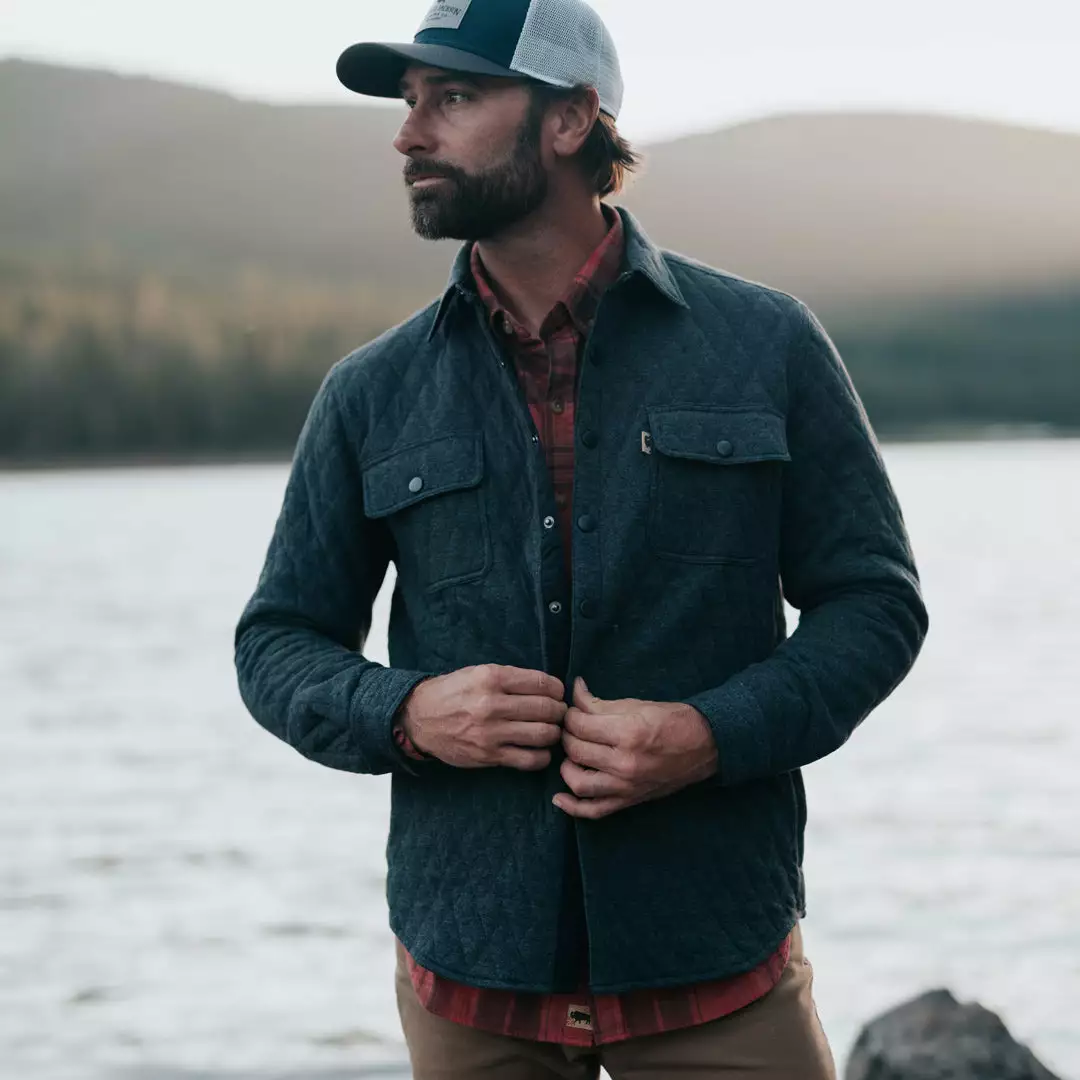 Buffalo Jackson Trading Co. Apparel Huntington Quilted Shirt Jac | Charcoal 3 Buffalo Jackson Trading Co. Apparel Huntington Quilted Shirt Jac | Charcoal