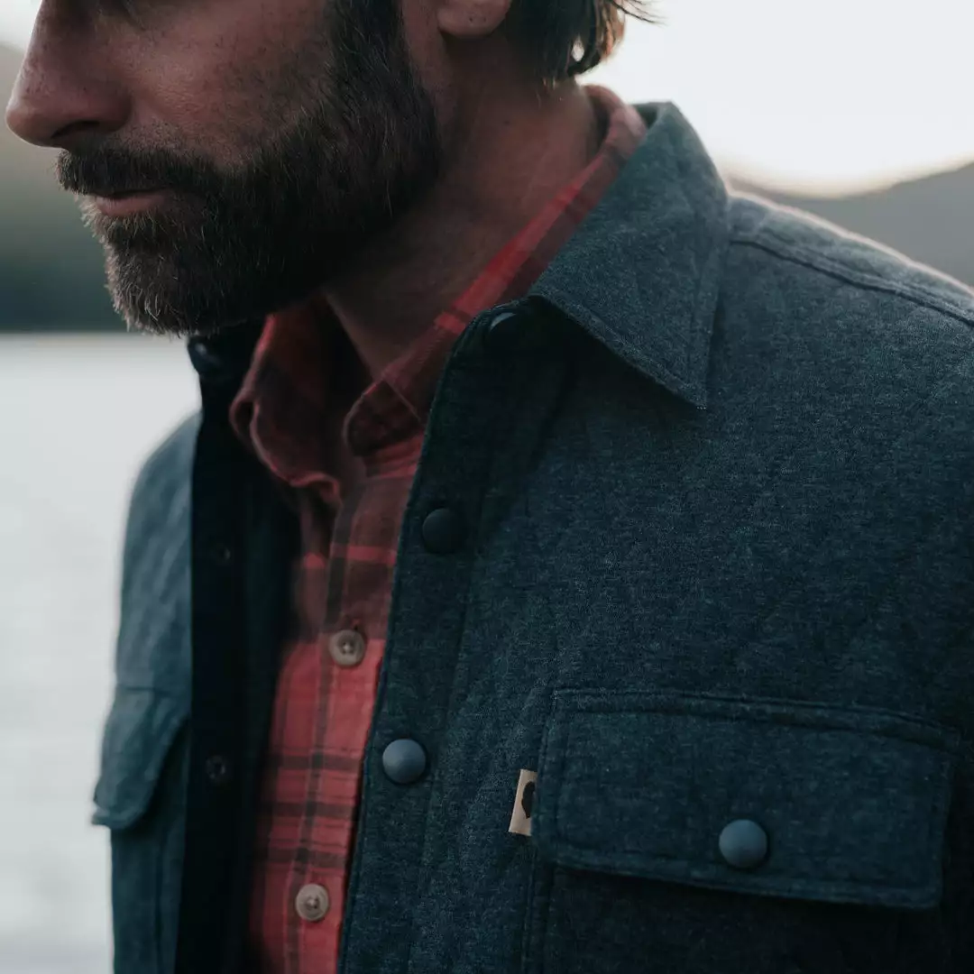 Buffalo Jackson Trading Co. Apparel Huntington Quilted Shirt Jac | Charcoal 5 Buffalo Jackson Trading Co. Apparel Huntington Quilted Shirt Jac | Charcoal