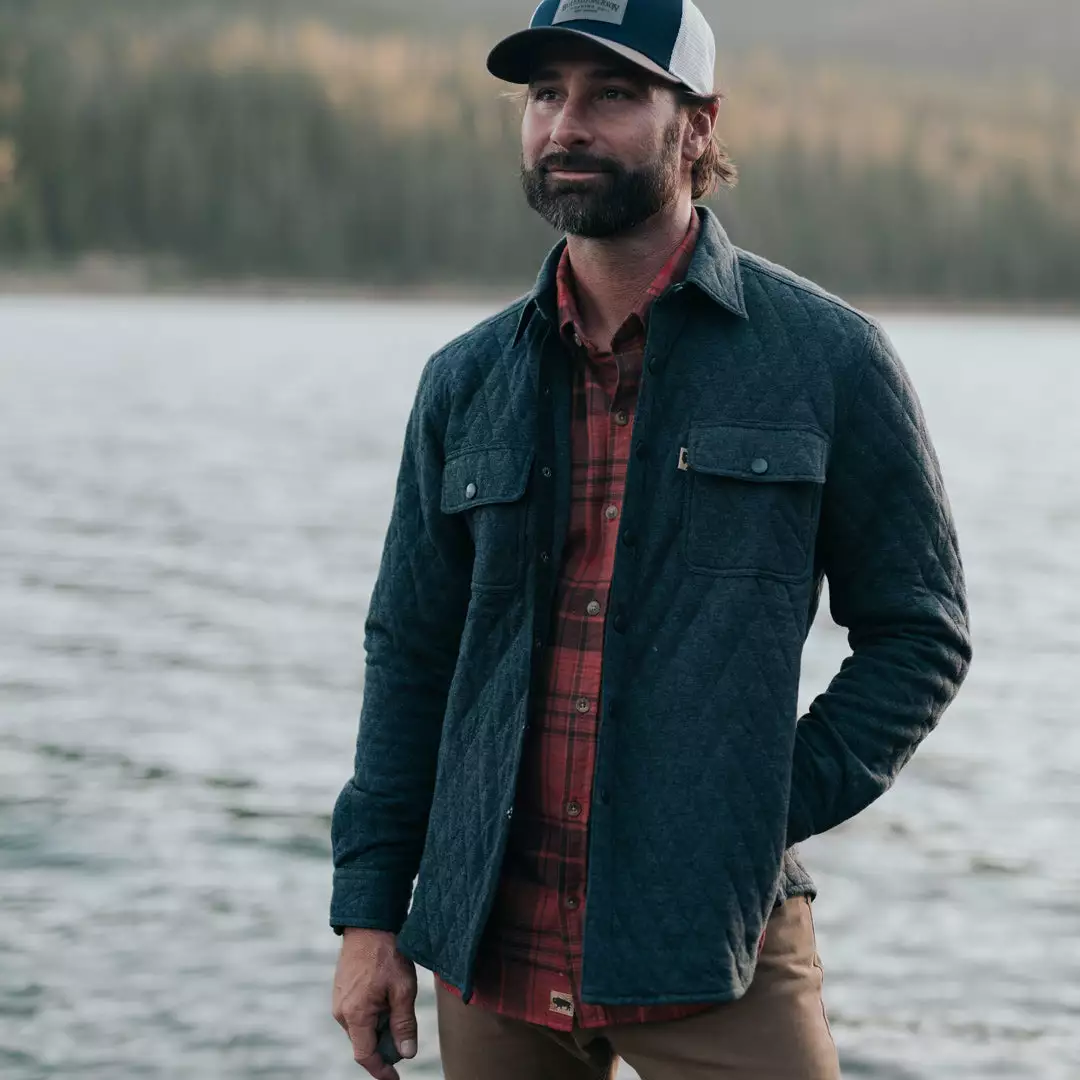 Buffalo Jackson Trading Co. Apparel Huntington Quilted Shirt Jac | Charcoal 6 Buffalo Jackson Trading Co. Apparel Huntington Quilted Shirt Jac | Charcoal