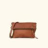 Buffalo Jackson Trading Co. Madison Leather Crossbody Foldover Clutch | Saddle Tan