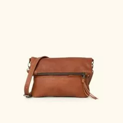 Buffalo Jackson Trading Co. Madison Leather Crossbody Foldover Clutch | Saddle Tan