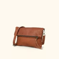 Buffalo Jackson Trading Co. Madison Leather Crossbody Foldover Clutch | Saddle Tan