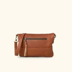 Buffalo Jackson Trading Co. Madison Leather Crossbody Foldover Clutch | Saddle Tan