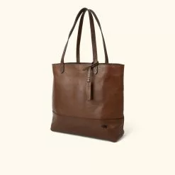Buffalo Jackson Trading Co. Madison Leather Tote Bag | Dark Hazelnut Leather Totes