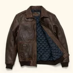 Buffalo Jackson Trading Co. Ranger Leather Bomber Jacket | Distressed Brown 22 Buffalo Jackson Trading Co. Ranger Leather Bomber Jacket | Distressed Brown