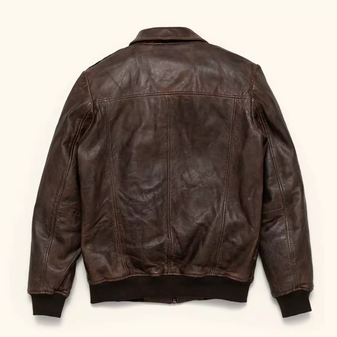 Buffalo Jackson Trading Co. Ranger Leather Bomber Jacket | Distressed Brown 7 Buffalo Jackson Trading Co. Ranger Leather Bomber Jacket | Distressed Brown