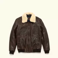 Buffalo Jackson Trading Co. Leather Jackets Maverick Leather Bomber Jacket | Distressed Brown