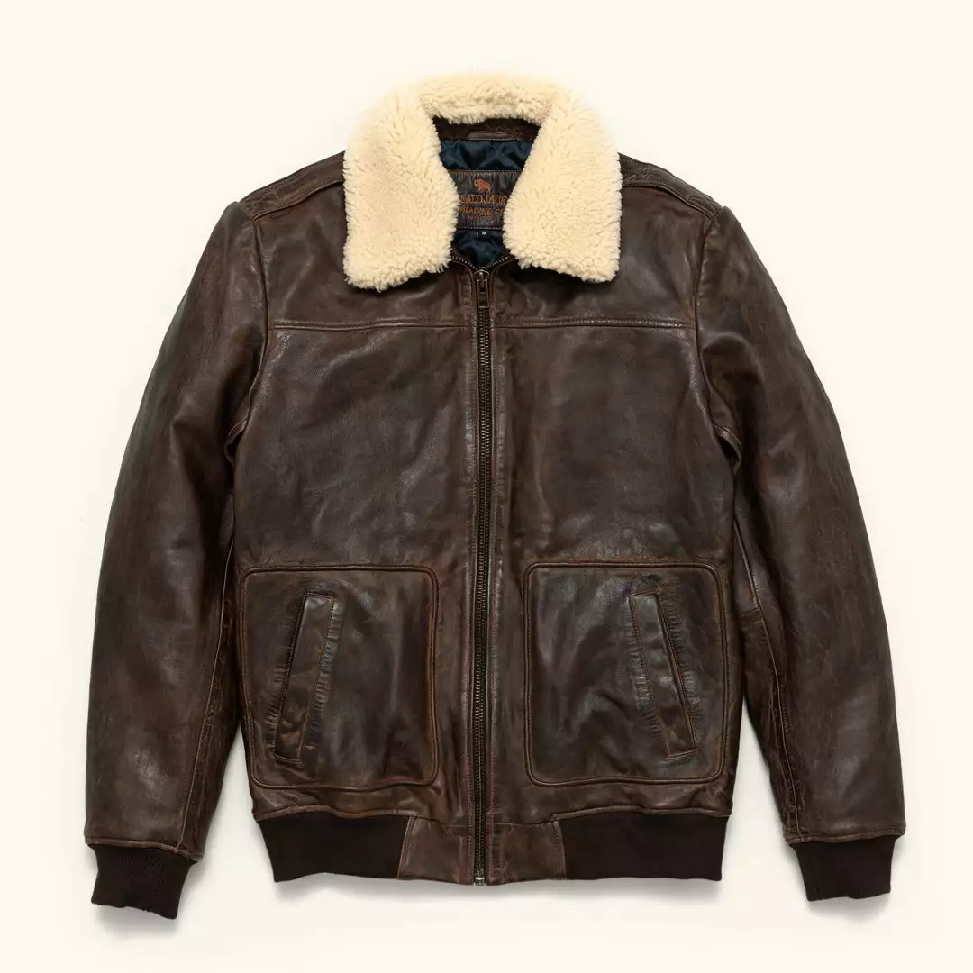 Buffalo Jackson Trading Co. Ranger Leather Bomber Jacket | Distressed Brown 5 Buffalo Jackson Trading Co. Ranger Leather Bomber Jacket | Distressed Brown