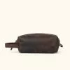 Buffalo Jackson Trading Co. Roosevelt Buffalo Leather Dopp Kit | Dark Oak Dopp Kits & Toiletry Kits