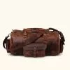 Buffalo Jackson Trading Co. Roosevelt Buffalo Leather Duffle Bag | Dark Oak