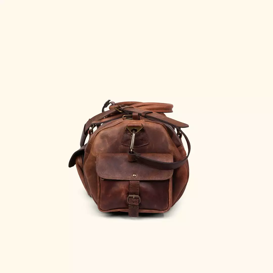 Buffalo Jackson Trading Co. Roosevelt Buffalo Leather Duffle Bag | Dark Oak 5 Buffalo Jackson Trading Co. Roosevelt Buffalo Leather Duffle Bag | Dark Oak