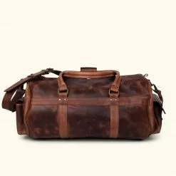Buffalo Jackson Trading Co. Roosevelt Buffalo Leather Duffle Bag | Dark Oak 14 Buffalo Jackson Trading Co. Roosevelt Buffalo Leather Duffle Bag | Dark Oak