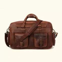 Buffalo Jackson Trading Co. Best Sellers Roosevelt Buffalo Leather Pilot Bag - Large | Dark Oak