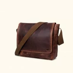 Buffalo Jackson Trading Co. Best Sellers Roosevelt Buffalo Leather Satchel Messenger Bag | Dark Oak