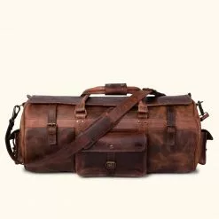 Buffalo Jackson Trading Co. Roosevelt Buffalo Leather Travel Duffle Bag | Dark Oak
