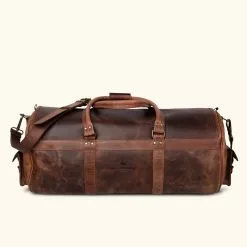 Buffalo Jackson Trading Co. Roosevelt Buffalo Leather Travel Duffle Bag | Dark Oak