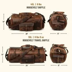 Buffalo Jackson Trading Co. Roosevelt Buffalo Leather Duffle Bag | Dark Oak 17 Buffalo Jackson Trading Co. Roosevelt Buffalo Leather Duffle Bag | Dark Oak