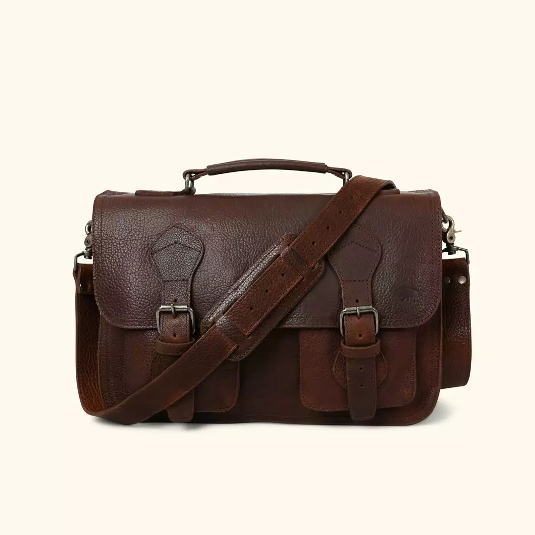 Buffalo Jackson Trading Co. Leather Briefcases Ryder Reserve Bison Leather Briefcase | Brown 3 Buffalo Jackson Trading Co. Leather Briefcases Ryder Reserve Bison Leather Briefcase | Brown