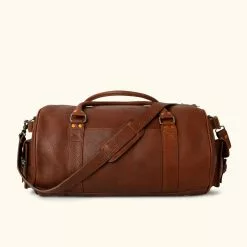 Buffalo Jackson Trading Co. Leather Duffle Bags Ryder Reserve Bison Leather Travel Duffle Bag | Brown