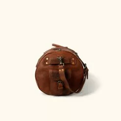 Buffalo Jackson Trading Co. Leather Duffle Bags Ryder Reserve Bison Leather Travel Duffle Bag | Brown