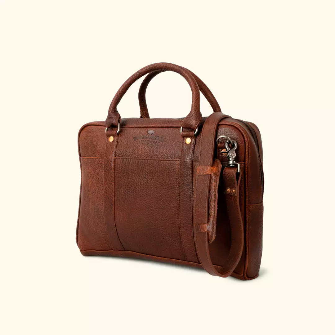 Buffalo Jackson Trading Co. Ryder Reserve Bison Leather Laptop Briefcase | Brown 4 Buffalo Jackson Trading Co. Ryder Reserve Bison Leather Laptop Briefcase | Brown