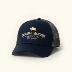 Buffalo Jackson Trading Co. Trucker Patch Hat | Navy And Gray Mesh Accessories