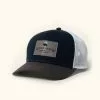Buffalo Jackson Trading Co. Accessories Trucker Leather Gray Patch Hat | Navy And Gray