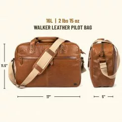 Buffalo Jackson Trading Co. Walker Leather Pilot Bag | Rustic Tan 17 Buffalo Jackson Trading Co. Walker Leather Pilot Bag | Rustic Tan